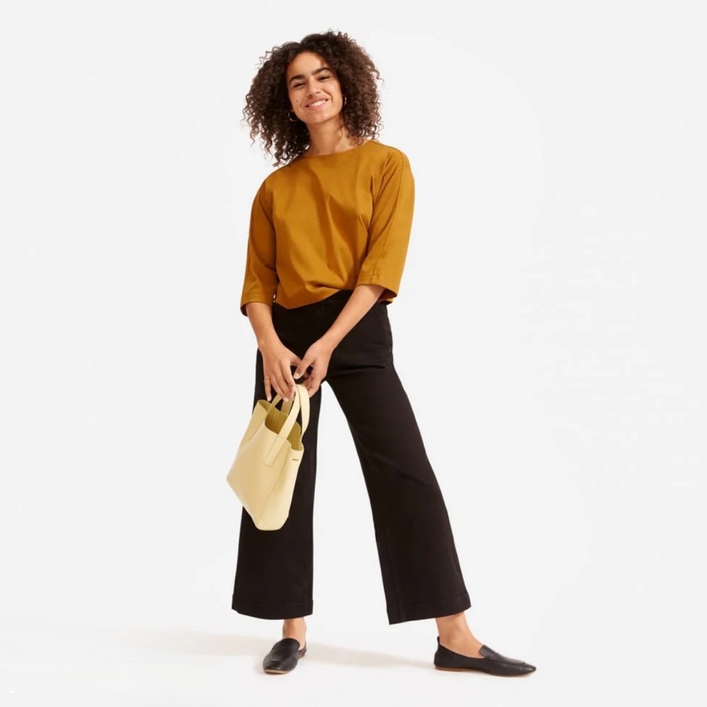 Everlane Cropped Wide Leg Black Pant 6